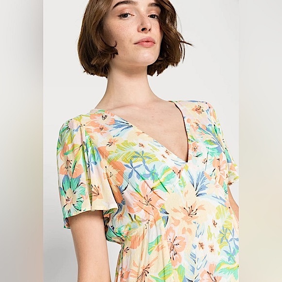 🩵🏝️Billabong Floral ☀️Jet Set Midi Dress - Picture 6 of 13